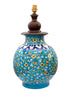 Blue pottery Matka Table Lamp (Without Shade)